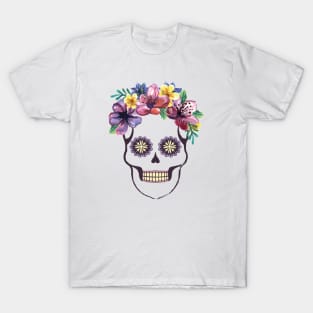 Santa Muerte with flowers T-Shirt